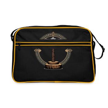 Wikinger Hammer Krieger Walhalla Runenkreis Thor - Retro Tasche - Schwarz/Gold - Vorne