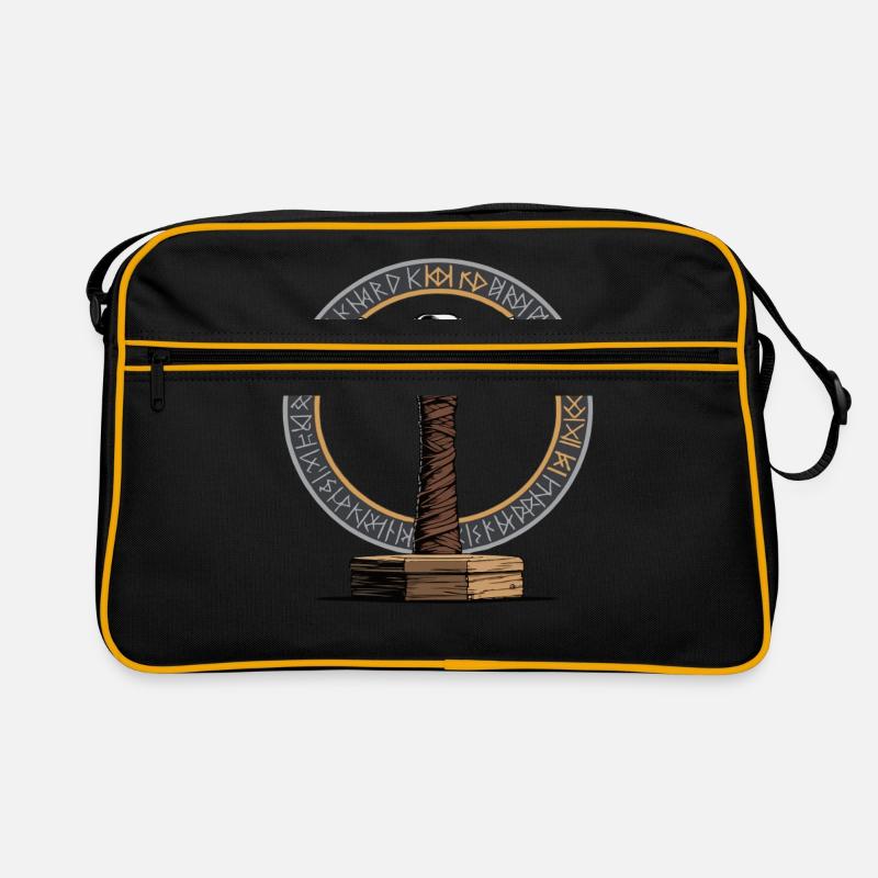 Wikinger Hammer Krieger Walhalla Runenkreis Thor Retro Tasche