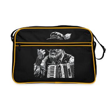 Grantler Grantig Bairischen Dialekten Bayern - Retro Tasche - Schwarz/Gold - Vorne