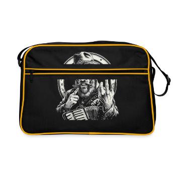 Grantler Grantig Bairischen Dialekten Bayern - Retro Tasche - Schwarz/Gold - Vorne