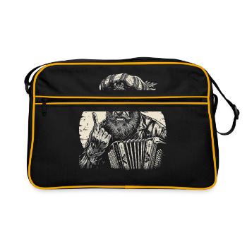 Grantler Grantig Bairischen Dialekten Bayern - Retro Tasche - Schwarz/Gold - Vorne