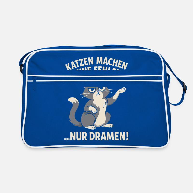 Cat Makes Drama No Mistake Design Retro Bag