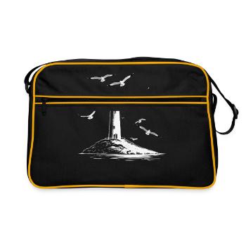 Lighthouse Seagull Harbor Moin Sea Lake - Retro Bag - black/gold - Front