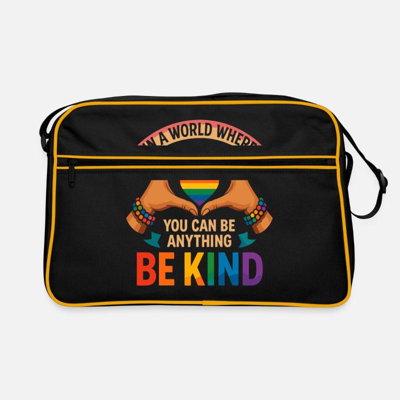 Be Kind - Regenbogenherz Design Retro Tasche