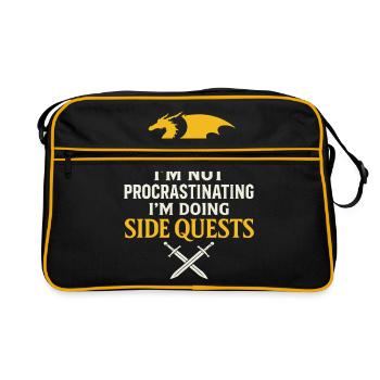 SideQuests Dragon Gamer Vêtements - Sac Retro - noir/or - Devant