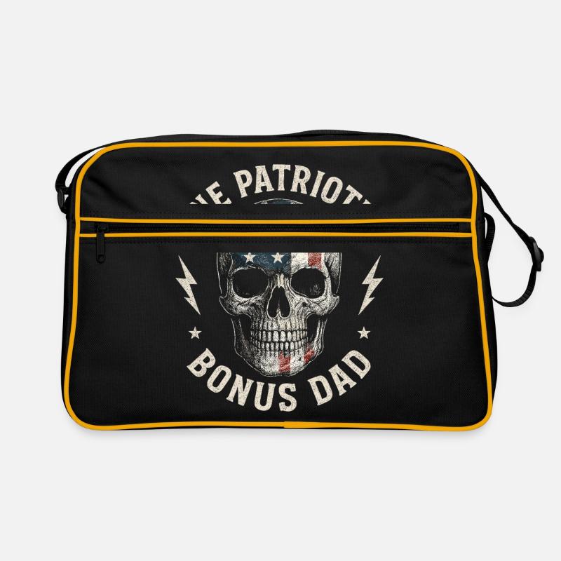 Papa bonus avec drapeau tête de mort - Sac Retro - noir/or