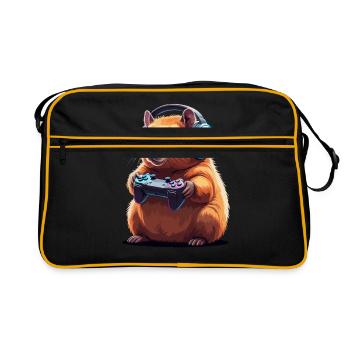 Gamer Hamster Controller Gaming Play - Sac Retro - noir/or - Devant