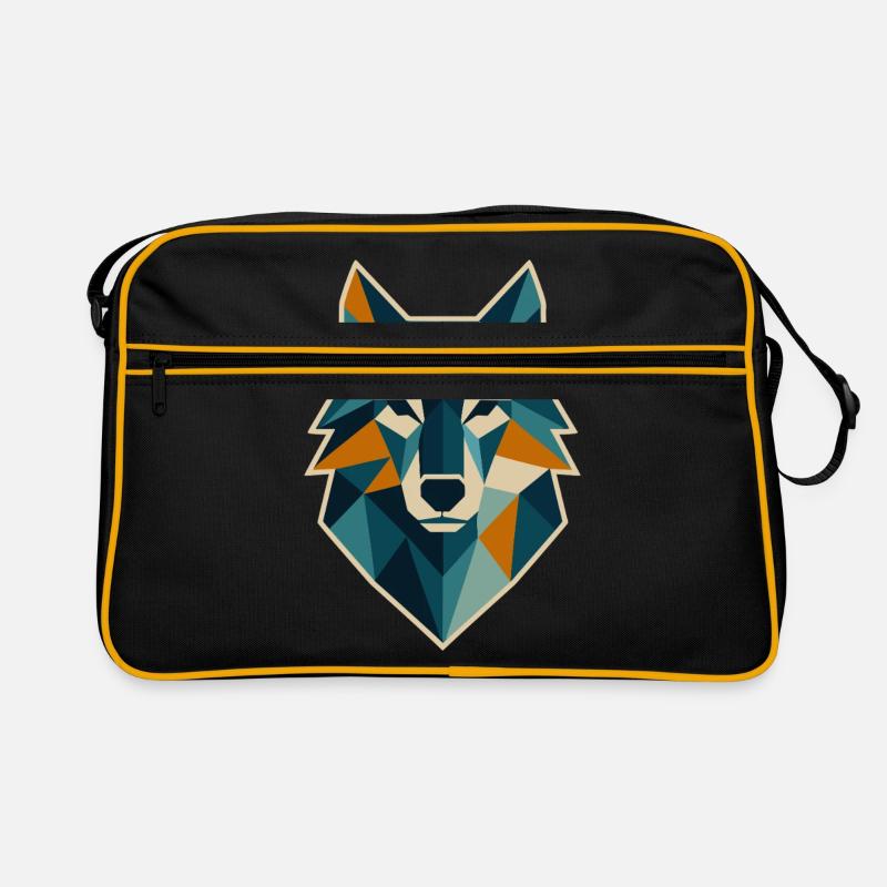 Geometric Wolf Head Polygon Style Retro Bag