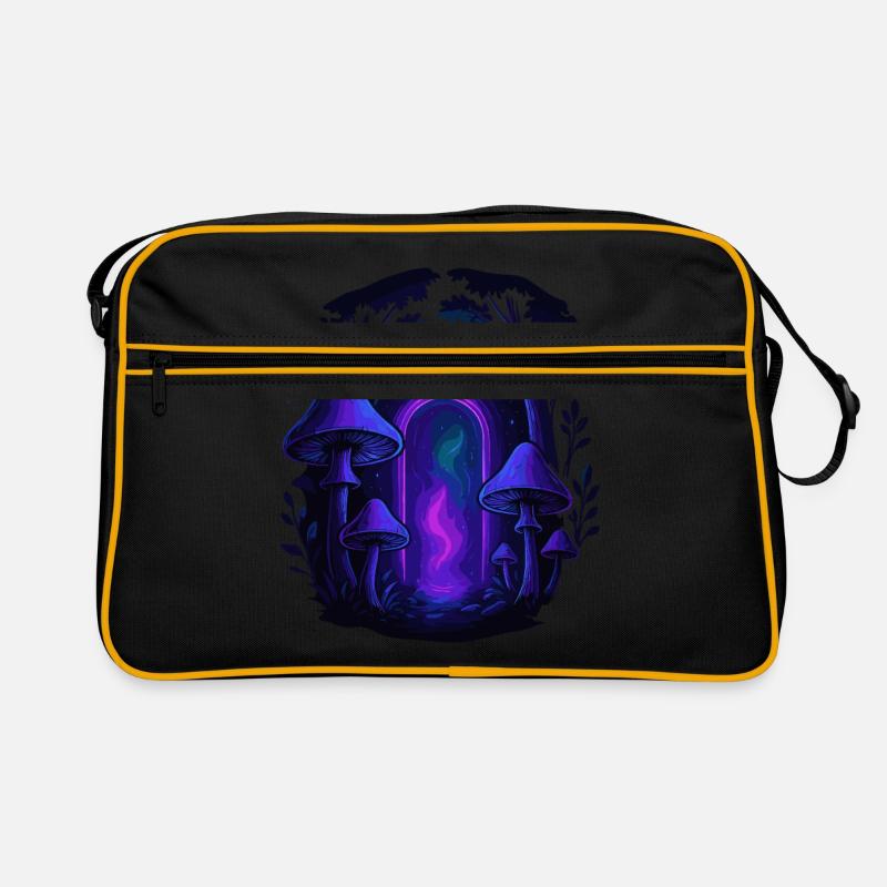 Psychedelic Mushroom Forest - Magic Portal Retro Bag
