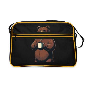Grim Bear Tasse à café Ours Café Fatigué - Sac Retro - noir/or - Devant