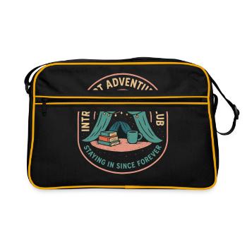 Introvert Adventure Club - Cozy Indoor Camp - Retro Bag - black/gold - Front