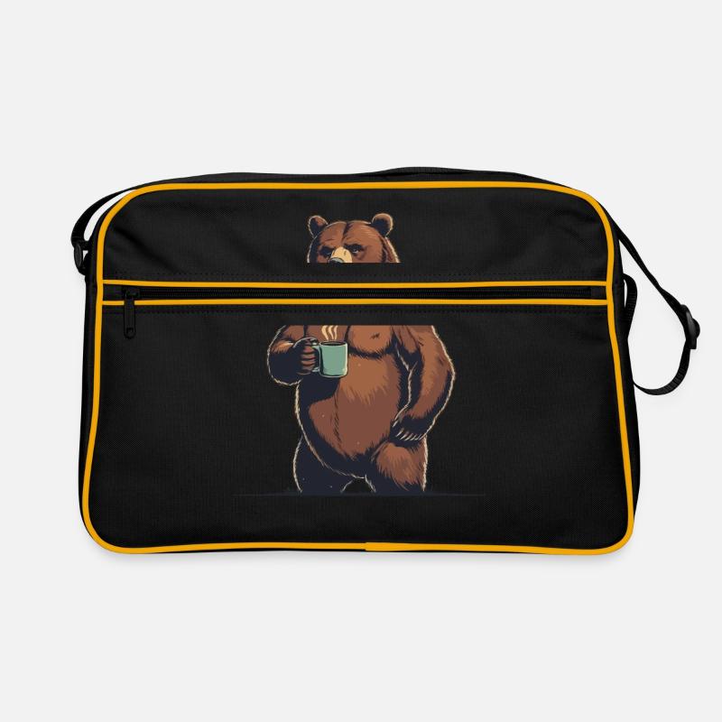 Grim Bear Coffee Mug Bears Coffee Tired Retro Bag