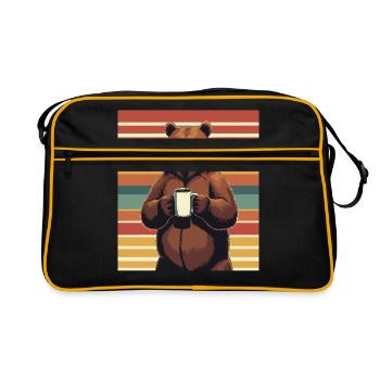 Grim Bear Tasse à café Ours Café Fatigué - Sac Retro - noir/or - Devant