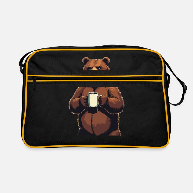 Grim Bear Coffee Mug Bears Coffee Tired Retro Bag