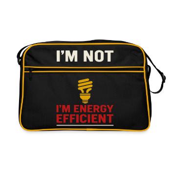 I'm not lazy, I'm energy efficient - Retro Bag - black/gold - Front
