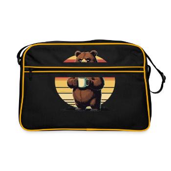 Grim Bear Tasse à café Ours Café Fatigué - Sac Retro - noir/or - Devant