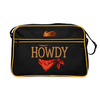 Chapeau de cow-boy Howdy et style bandana - Sac Retro - noir/or - Devant
