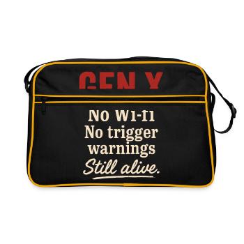 Gen X No Wi-fi No Trigger Warnings Still Alive - Retro Bag - black/gold - Front