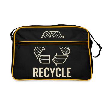 Recycle symbol with environmental awareness - Retro Bag - black/gold - Front