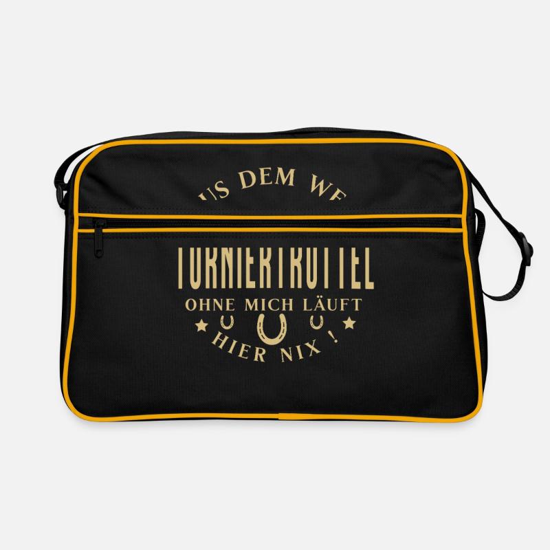 Legendärer Turniertrottel - Retro Tasche - Schwarz/Gold