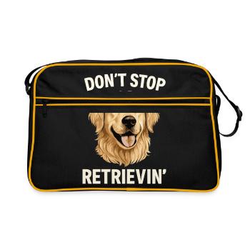N’arrêtez pas de récupérer un drôle de Golden Retriever - Sac Retro - noir/or - Devant