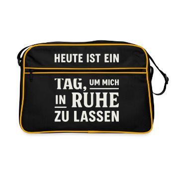 Leave alone – sarcastic design - Retro Bag - black/gold - Front