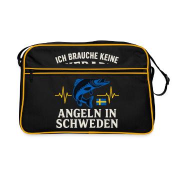 Je n’ai pas besoin de thérapie pour pêcher en Suède - Sac Retro - noir/or - Devant