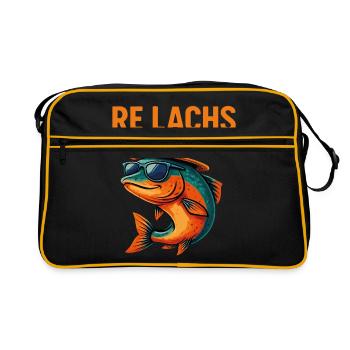 Re : Saumon – Drôle de poisson avec des lunettes de soleil - Sac Retro - noir/or - Devant