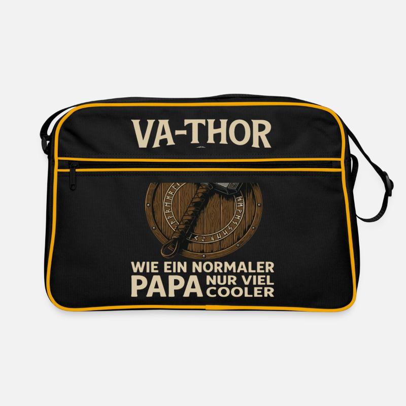 VA-THOR – Papa Design avec Mjölnir & Runes Sac Retro
