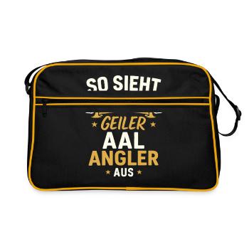 Eel Angler – Funny Saying - Retro Bag - black/gold - Front