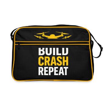 Build Crash Repeat - Pilote de drone disant - Sac Retro - noir/or - Devant