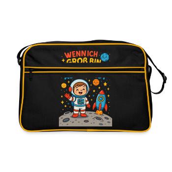 Quand je serai grand, je serai astronaute - Sac Retro - noir/or - Devant