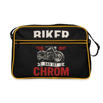 Biker Saying – That's Chrome - Retro Bag - black/gold - Front
