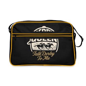 Derby Queen Talk Derby To Me Reitsport - Retro Tasche - Schwarz/Gold - Vorne