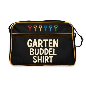 Garten Buddeln Lustiges Gärtner Design - Retro Tasche - Schwarz/Gold - Vorne