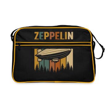 Zeppelin Airship with Retro Stripes - Retro Bag - black/gold - Front