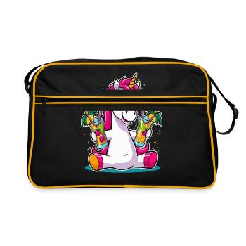 Unicorn Cocktail Booze Party Celebrations Vacation Bachelor Party - Retro Bag - black/gold - Front