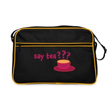 Did Someone Say Tea Tea Drinking Tea Lover Tea Bre - Retro Tasche - Schwarz/Gold - Vorne