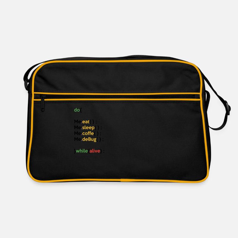 Eat Sleep Code Repeat Coder Programmer Software De Retro Tasche