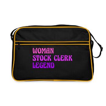 Sister Woman Stock Clerk Legend Finance Bookkeepin - Retro Tasche - Schwarz/Gold - Vorne