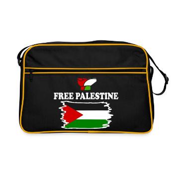 Free palestine - Sac Retro - noir/or - Devant