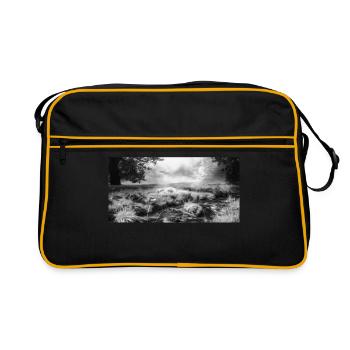 Peinture acrylique de forêt de nuage 2 acrbw - Sac Retro - noir/or - Devant
