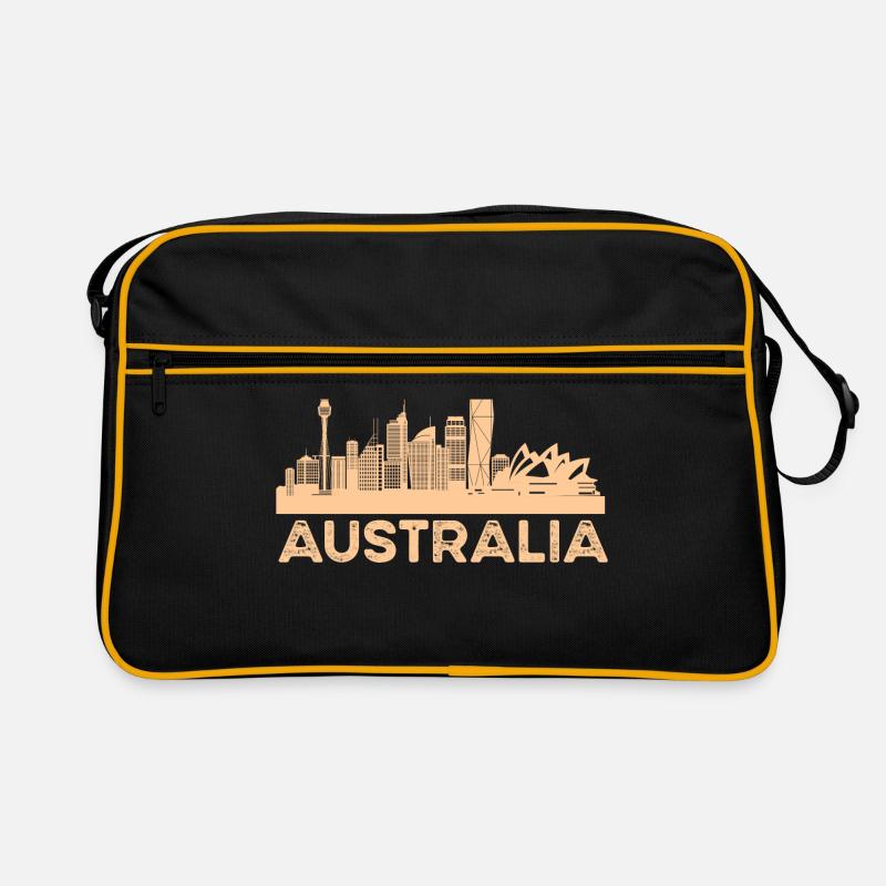 Australien - Retro Tasche - Schwarz/Gold