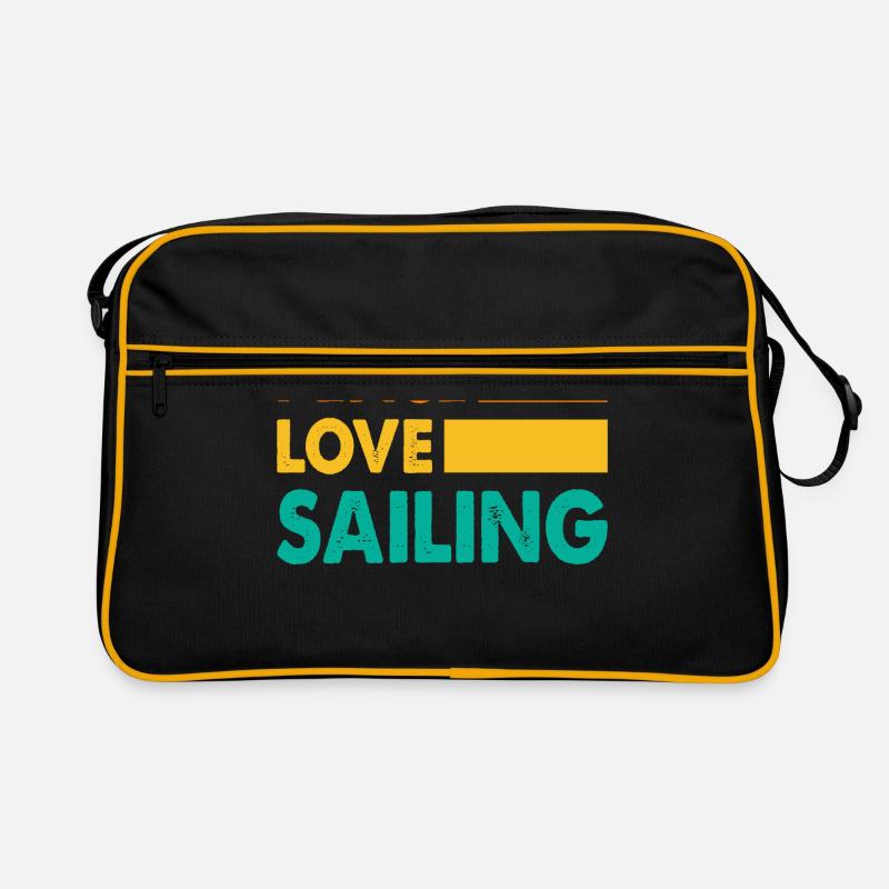 Peace Love Sailing Sailboat Sailor Captain Skipper Retro Tasche