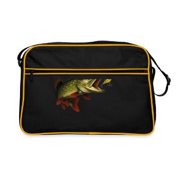 Scène de morsure de brochet – Wobbler & Catch Moment - Sac Retro - noir/or - Devant