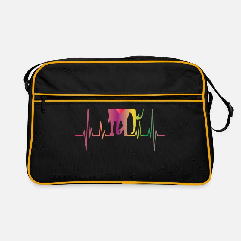 Mammut Ausgestorbener Elefant Geschenk - Retro Tasche - Schwarz/Gold