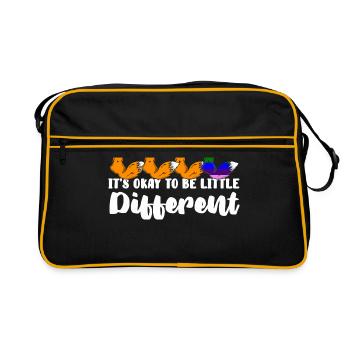 LGBT Gruppe Flagge Geschenkidee - Retro Tasche - Schwarz/Gold - Vorne