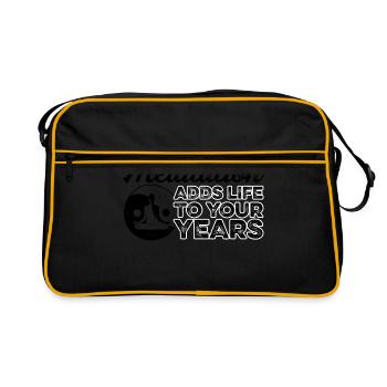 Meditation Zone Meditating Meditation Relaxation N - Retro Tasche - Schwarz/Gold - Vorne