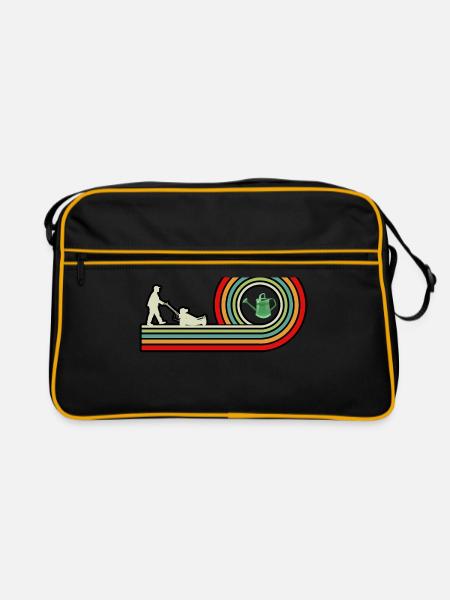 Retro Graphic Gardener Horticulturist Gardening La - Retro Tasche - Schwarz/Gold - Vorne