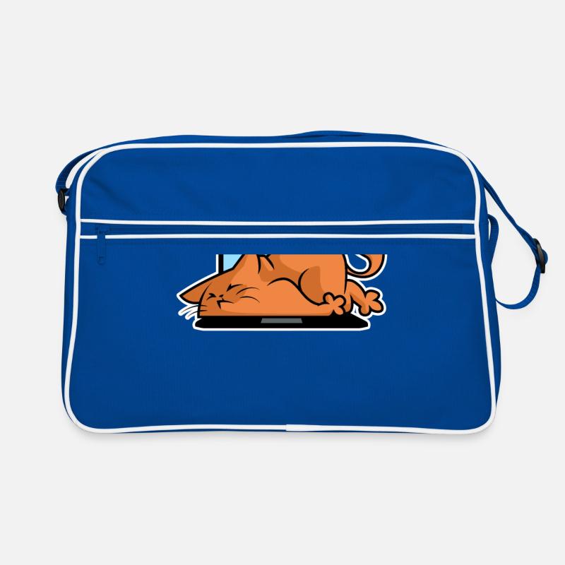 Katzen und Computer Retro Tasche